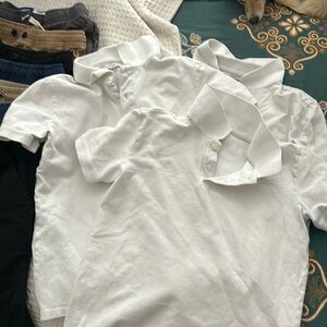 3 white uniform polos boys size 10-12